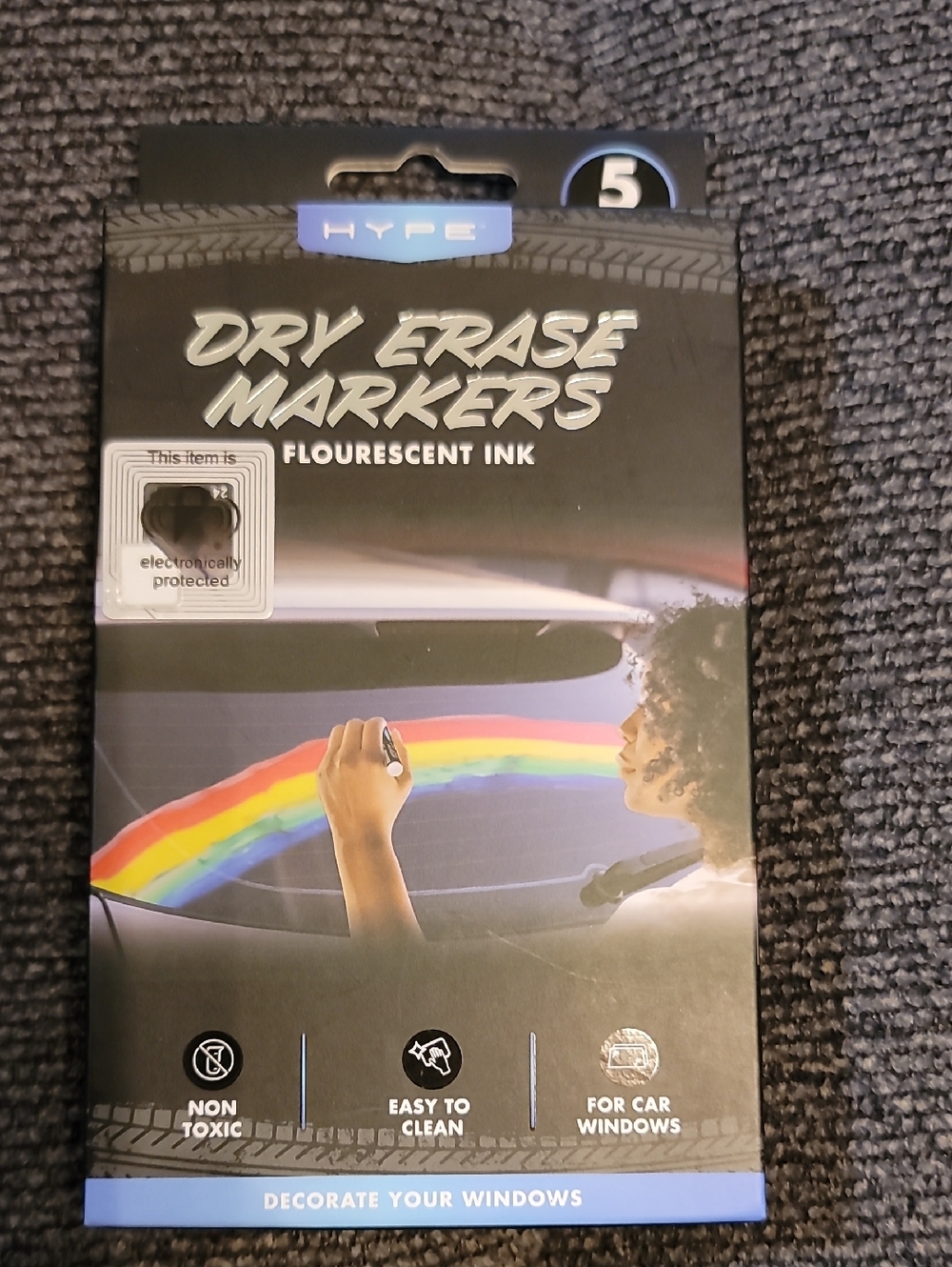 Hype Dry Erase Markers - Rainbow Fluorescent Set For Car Windows